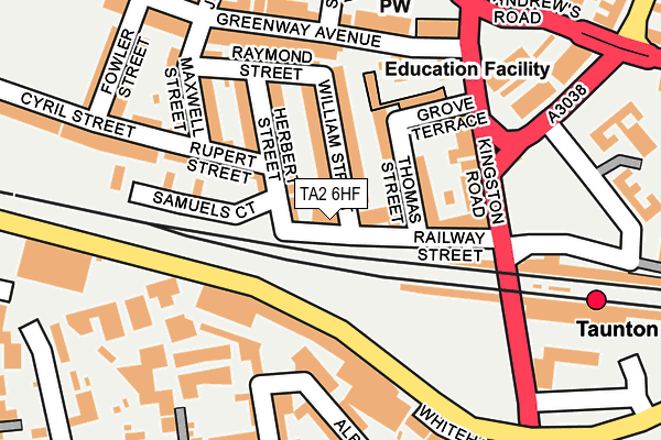 TA2 6HF map - OS OpenMap – Local (Ordnance Survey)