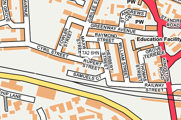 TA2 6HN map - OS OpenMap – Local (Ordnance Survey)