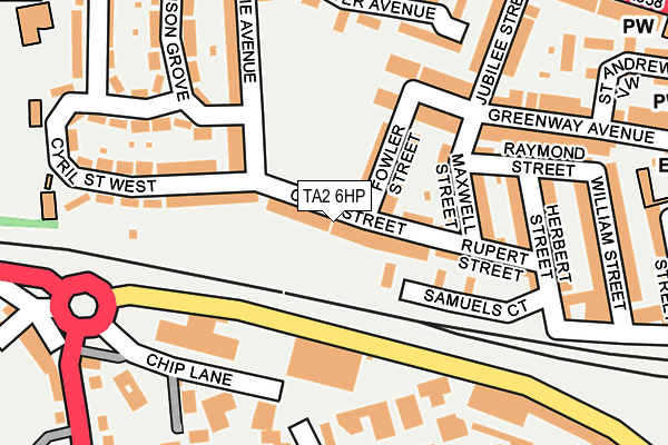 TA2 6HP map - OS OpenMap – Local (Ordnance Survey)