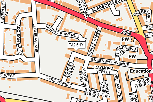 TA2 6HY map - OS OpenMap – Local (Ordnance Survey)