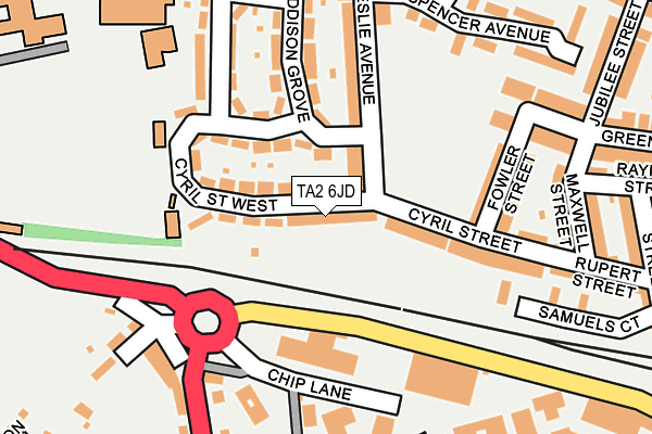 TA2 6JD map - OS OpenMap – Local (Ordnance Survey)