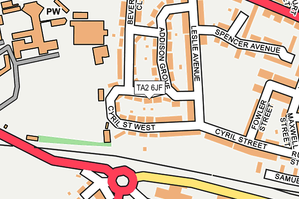 TA2 6JF map - OS OpenMap – Local (Ordnance Survey)