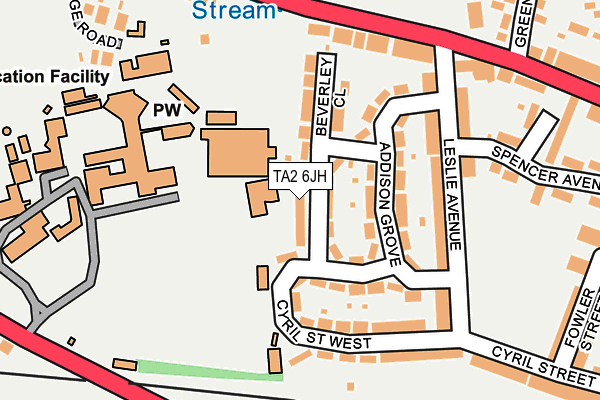 TA2 6JH map - OS OpenMap – Local (Ordnance Survey)