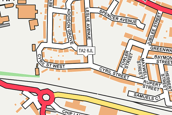 TA2 6JL map - OS OpenMap – Local (Ordnance Survey)