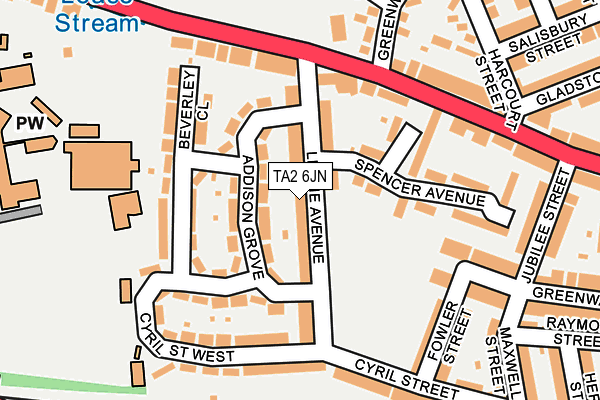 TA2 6JN map - OS OpenMap – Local (Ordnance Survey)