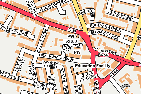 TA2 6JU map - OS OpenMap – Local (Ordnance Survey)