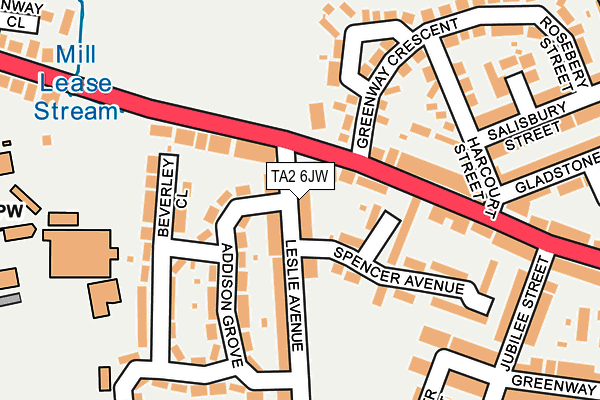 TA2 6JW map - OS OpenMap – Local (Ordnance Survey)