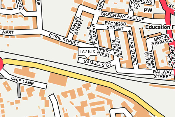 TA2 6JX map - OS OpenMap – Local (Ordnance Survey)