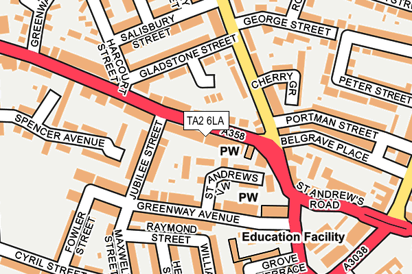 TA2 6LA map - OS OpenMap – Local (Ordnance Survey)