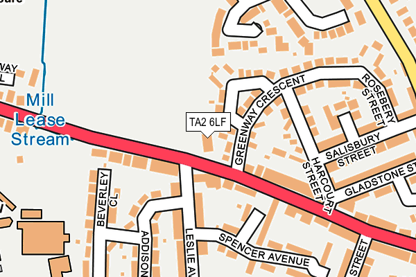 TA2 6LF map - OS OpenMap – Local (Ordnance Survey)