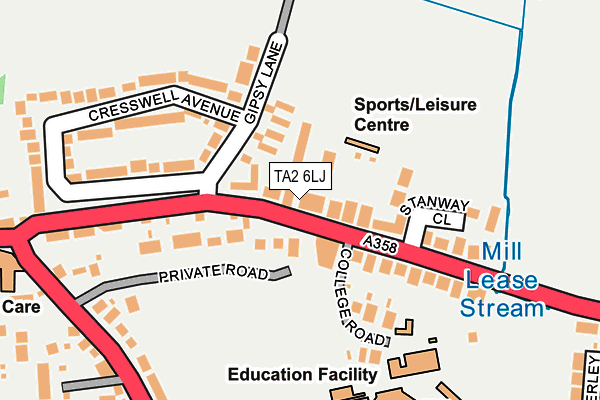 TA2 6LJ map - OS OpenMap – Local (Ordnance Survey)