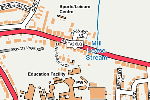 TA2 6LQ map - OS OpenMap – Local (Ordnance Survey)