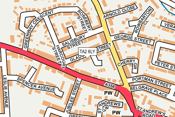 TA2 6LY map - OS OpenMap – Local (Ordnance Survey)