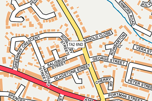 TA2 6ND map - OS OpenMap – Local (Ordnance Survey)