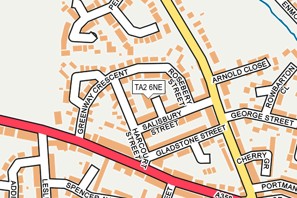 TA2 6NE map - OS OpenMap – Local (Ordnance Survey)