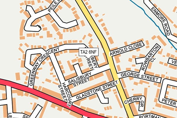 TA2 6NF map - OS OpenMap – Local (Ordnance Survey)