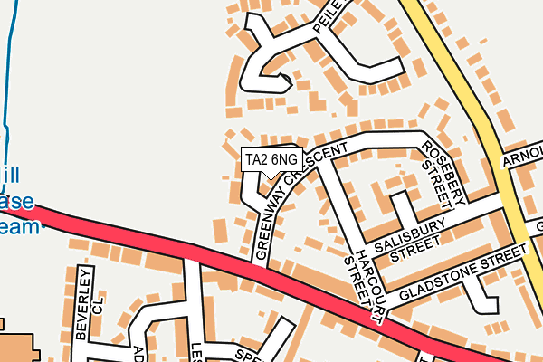 TA2 6NG map - OS OpenMap – Local (Ordnance Survey)