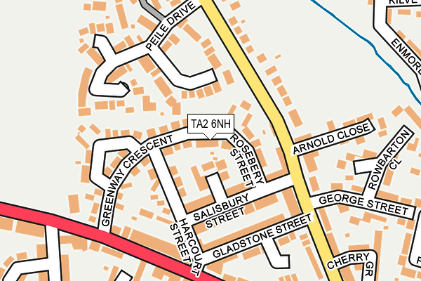 TA2 6NH map - OS OpenMap – Local (Ordnance Survey)