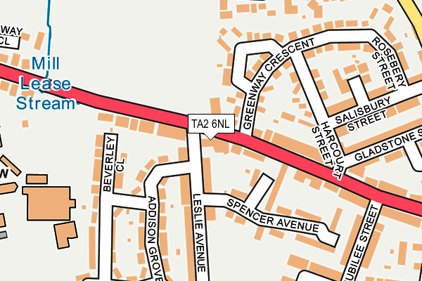 TA2 6NL map - OS OpenMap – Local (Ordnance Survey)