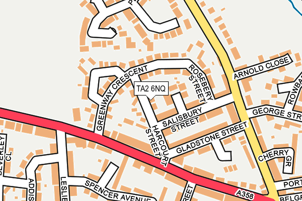 TA2 6NQ map - OS OpenMap – Local (Ordnance Survey)