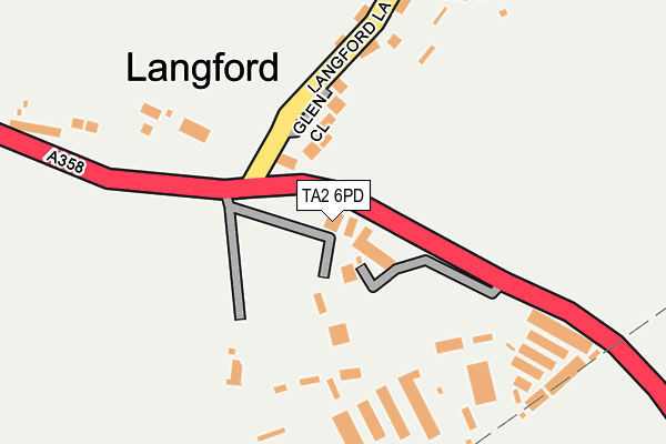 TA2 6PD map - OS OpenMap – Local (Ordnance Survey)