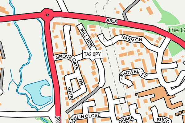 TA2 6PY map - OS OpenMap – Local (Ordnance Survey)