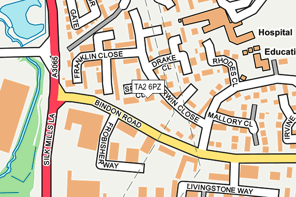 TA2 6PZ map - OS OpenMap – Local (Ordnance Survey)
