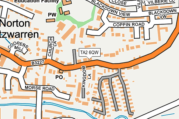 TA2 6QW map - OS OpenMap – Local (Ordnance Survey)