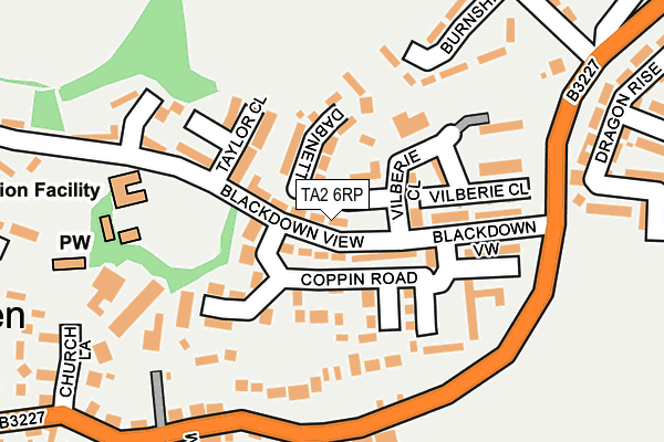 TA2 6RP map - OS OpenMap – Local (Ordnance Survey)