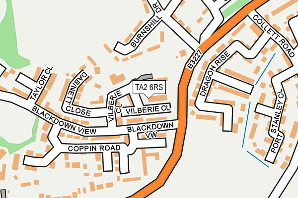 TA2 6RS map - OS OpenMap – Local (Ordnance Survey)