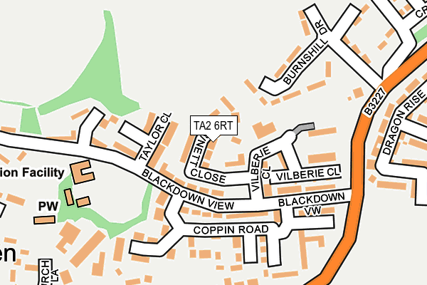 TA2 6RT map - OS OpenMap – Local (Ordnance Survey)