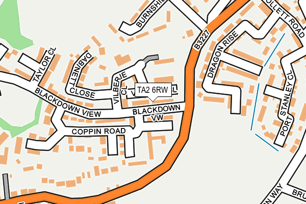 TA2 6RW map - OS OpenMap – Local (Ordnance Survey)