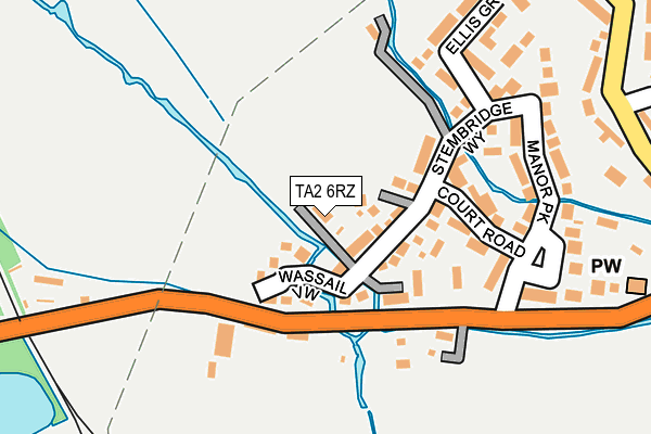 TA2 6RZ map - OS OpenMap – Local (Ordnance Survey)