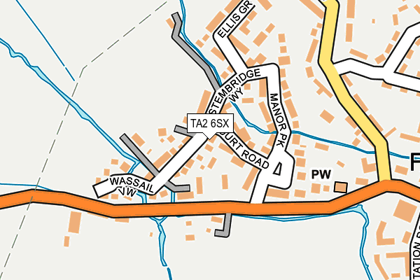 TA2 6SX map - OS OpenMap – Local (Ordnance Survey)