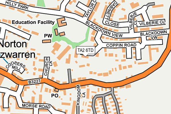TA2 6TD map - OS OpenMap – Local (Ordnance Survey)