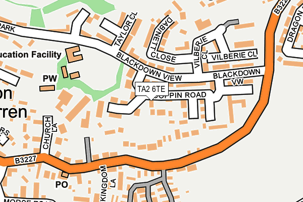 TA2 6TE map - OS OpenMap – Local (Ordnance Survey)