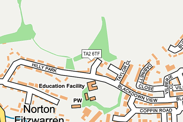 TA2 6TF map - OS OpenMap – Local (Ordnance Survey)