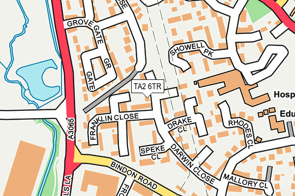 TA2 6TR map - OS OpenMap – Local (Ordnance Survey)