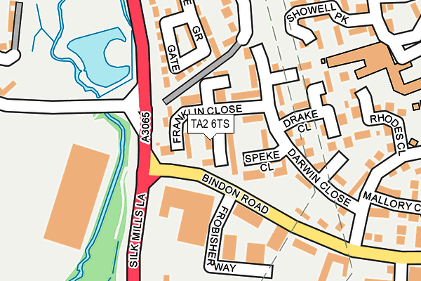 TA2 6TS map - OS OpenMap – Local (Ordnance Survey)
