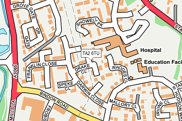 TA2 6TU map - OS OpenMap – Local (Ordnance Survey)