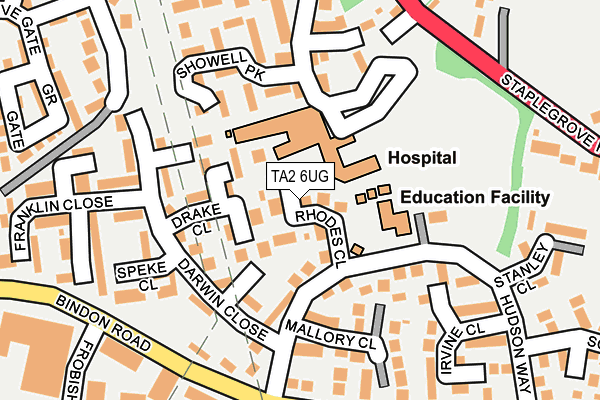 TA2 6UG map - OS OpenMap – Local (Ordnance Survey)