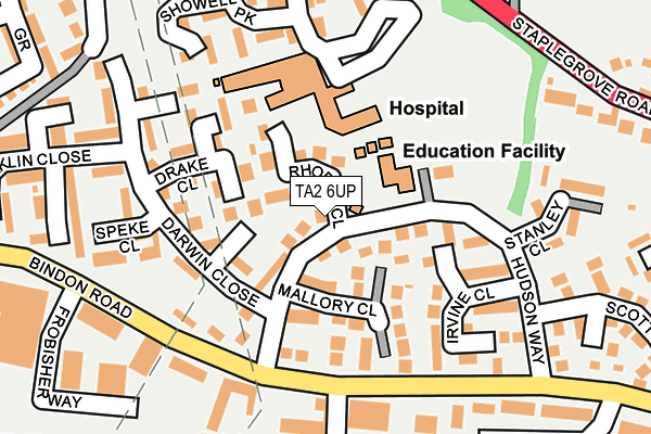 TA2 6UP map - OS OpenMap – Local (Ordnance Survey)