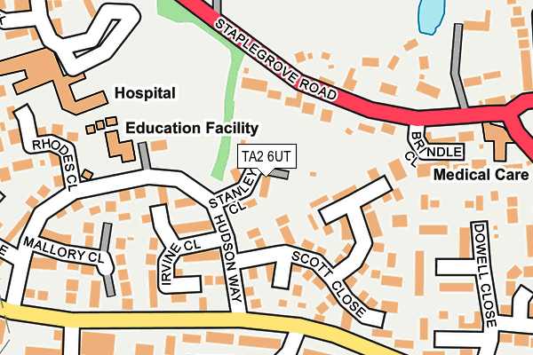 TA2 6UT map - OS OpenMap – Local (Ordnance Survey)