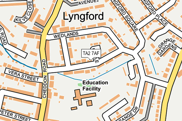 TA2 7AF map - OS OpenMap – Local (Ordnance Survey)