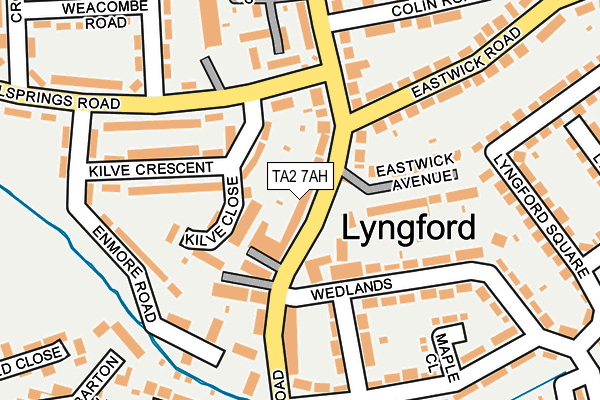 TA2 7AH map - OS OpenMap – Local (Ordnance Survey)