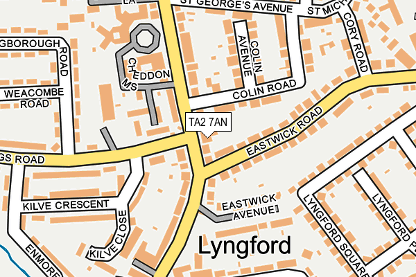 TA2 7AN map - OS OpenMap – Local (Ordnance Survey)