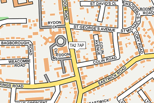 TA2 7AP map - OS OpenMap – Local (Ordnance Survey)