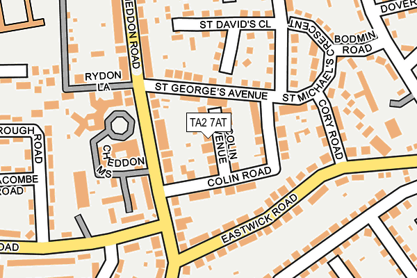 TA2 7AT map - OS OpenMap – Local (Ordnance Survey)