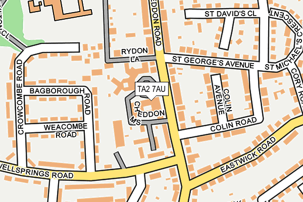 TA2 7AU map - OS OpenMap – Local (Ordnance Survey)