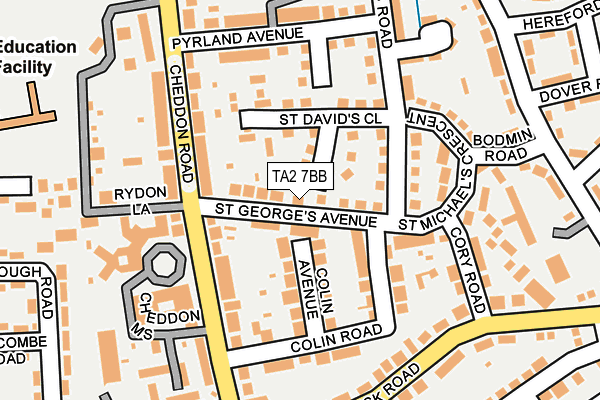 TA2 7BB map - OS OpenMap – Local (Ordnance Survey)